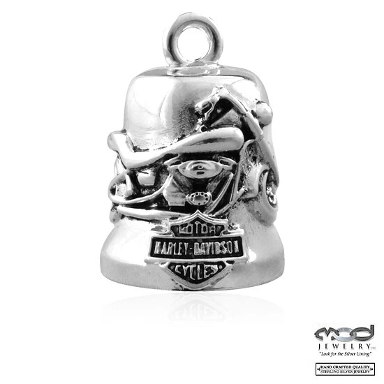 Harley-Davidson Glocke Motorcycle, Silber, Geschenkbeutel, Hochwertig