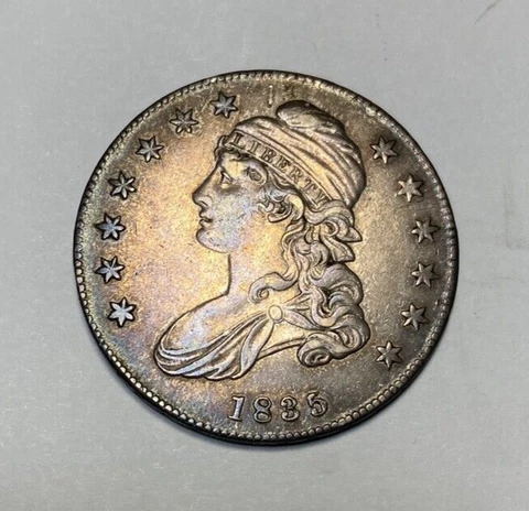 1835 Capped Bust Half Dollar Choice Original AU+ Cover