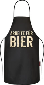 lustige Männer Kochschürze Arbeite für Bier Küchen-Schürze Grillschürze Geschenk - Bild 1 von 2