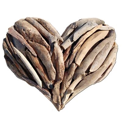 SEESTERN Treibholz Deko mit Herz ( 40 cm ) Motiv Wanddeko Driftwood Holzdeko - Bild 1 von 4