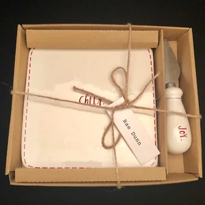 Rae Dunn 2017 Christmas Cheese Set Cheer & Joy New In Box - Picture 1 of 4