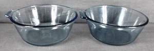 2 Vintage Pyrex 832B Flameware 7" Sauce Pan Blue Glass Use w/ Detachable Handle - Picture 1 of 6