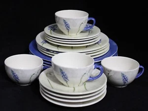SET OF 4 Faiencerie De Gien 5 PIECE PLACE SETTINS ALICE PATTERN - Picture 1 of 7
