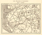 Railways of Lancashire. Sketch map 1886 old antique vintage plan chart
