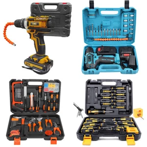 21V Cordless Drill Impact Driver w/2 Battery & Magnetic Screwdrivers & Hand Tool - Picture 1 of 36
