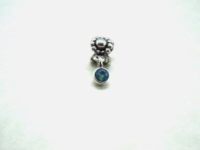 Pandora Authentic ALE ~ Blue Topaz Dew Drop Daisy Dangle Charm 790386TPP - Image 1 of 4
