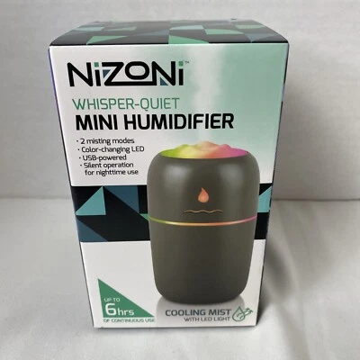 NIZONI Whisper Quiet Mini HUMIDIFIER - 2 Misting Modes - Up to 6 Hours Use - USB - Image 1 of 4