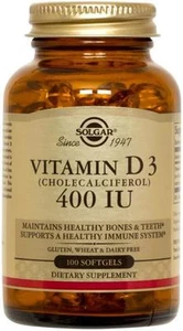 Solgar Vitamin D3 Cholecalciferol 400 IU 100 Softgels - Picture 1 of 1