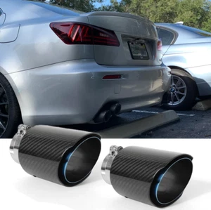 2.5" In 3.5" Out Carbon Fiber Muffler Exhaust Tips For Lexus IS250 IS350 IS300 - Picture 1 of 14