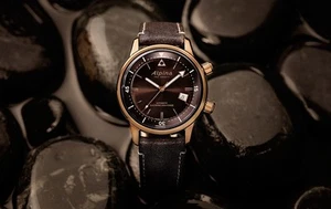 Alpina Seastrong Diver Heritage AL-525BR4H4 42mm Leather Automatic Men's Watch - Picture 1 of 17