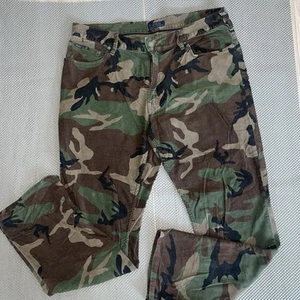 Camo Ralph Lauren Men CORDUROY Straight Pants SZ 36/32 Military Army Street VTG - Picture 1 of 11