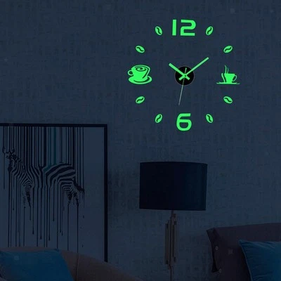Frameless DIY Wall Clock Stickers 3D Mirror Surface Sticker Silent Large - Image 1 of 4