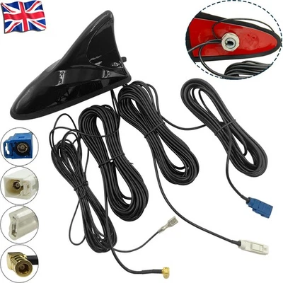 FM DAB GPS Aerial Shark Fin Fakra SMB GT5 3 In 1 Car Radio Roof Mount 5m Antenna