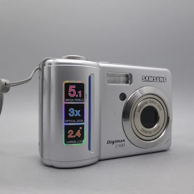 Samsung Digimax S500 5.1MP Compact Digital Camera Silver Tested - Image 1 of 4