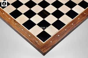 23" Grandmaster Series Ebony Wood Chess Board-60 mm Square- Algebraic Notations - Picture 1 of 7