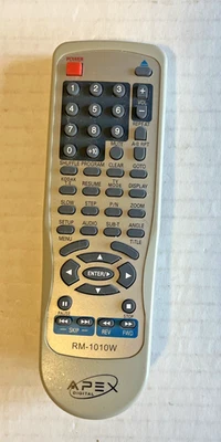 Reproductor de DVD Apex Control Remoto Digital RM-1010W Original de Fábrica Probado Funcionando Foto 1 de 4