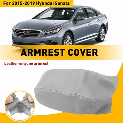 Se adapta a Hyundai Sonata 2015 2016 2017-2019 consola reposabrazos tapa cubierta cuero gris Foto 1 de 4