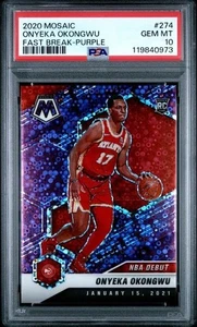 2020 Mosaic #274 Onyeka Okongwu Rookie RC Fast Break Purple /50 PSA 10 - Picture 1 of 2