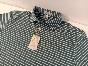 Peter Millar Summer Comfort Crown Sport Men’s Medium Polo Green Striped New. - Picture 1 of 12