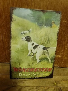 Letrero de hojalata de escopeta Winchester pared de cueva 12 X 8 música arte ropa de bar caza  - Imagen 1 de 4