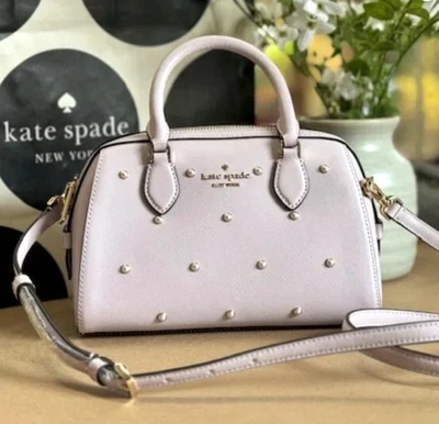 Kate Spade Madison Studded Faux Pearl Duffle Crossbody Lilac Moon KF494 NWT $379 - Image 1 of 4