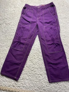 Pilcro Purple Distresses Cargo Pants Cropped Women’s Size 29x26 Great Condition - Picture 1 of 8