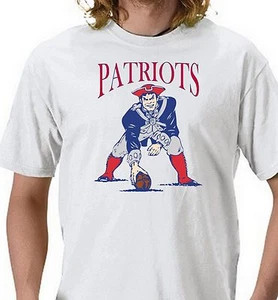 Camiseta de los New England Patriots. Logotipo vintage. 4 colores. Pequeño - XXXL. 100 % algodón - Imagen 1 de 5