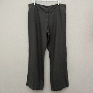 Eileen Fisher Damenhose Größe 16 100 % Leinen weites Bein grau neutral klassisch - Bild 1 von 10