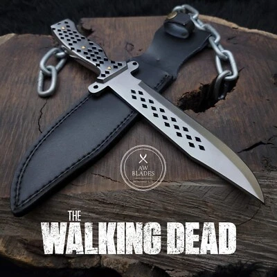 Cuchillo réplica diamante sangre The Walking Dead hecho a mano Full Tang Daryl Dixon Foto 1 de 4