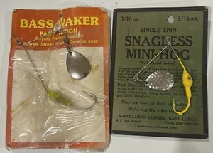 Vintage McCollum’s Snagless Mini-Hog & Doyal’s Bass Waker Spinners New In Pkg - Picture 1 of 10