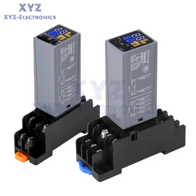 Adjustable Digital Time Relay Cycle Time Delay Relay with Base DC12V/24V AC220V - Image 1 of 4