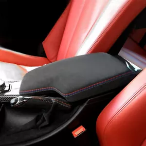 For BMW 3 4 Series F30 2013-2018 Suede Leather Center Armrest Cover Gray-Line - Foto 1 di 5