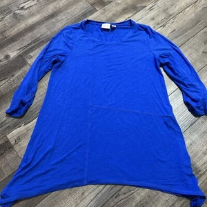 Chicos Zenergy Shirt Womens Size 0 Blue 3/4 Sleeve Blouse - Picture 1 of 7