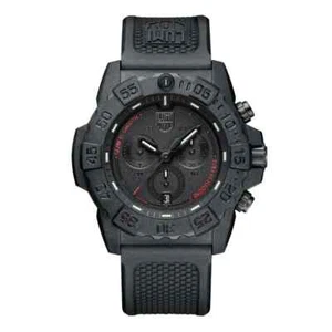 LUMINOX 45mm Navy SEAL Chronograph Men's Black Out Rubber Watch XS.3581.SIS - Picture 1 of 5