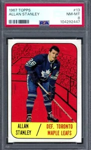 1967 Topps HK #013 PSA 8 Allan Stanley Maple Leafs 13 Razor Sharp! - Bild 1 von 2