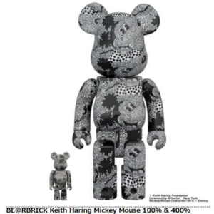 MEDICOM TOY BE@RBRICK Bearbrick Keith Haring Mickey Mouse100% & 400% Set NEW - Picture 1 of 5