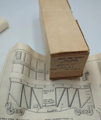 Main Line Models BC-5 HO Scale 40' CI&M Outside Braced Box Car Craftsman Kit NOS - Image 1 of 4