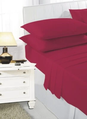 KING **Sale On**Extra Deep 40cm Red Fitted Sheet Bed Sheet All Sizes Available