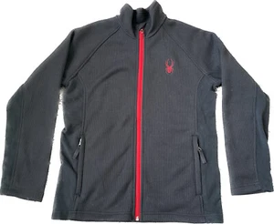 Spyder Outbound Black Core Zip Front Sweater Jacket Youth Sz L 14/16 - Picture 1 of 10
