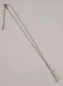 Silver Chain Necklace With 7 Diamanté Droplet. Excellent Condition - Picture 1 of 4