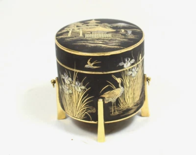 ANTIGUO JAPONÉS ESTILO KOMAI DAMSCENE CO. CAJA DE FUJII YOSHITOYO Foto 1 de 4