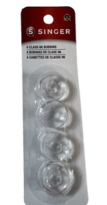 Singer Plastic Class 66 Clear Bobbins 4 pack - Picture 1 of 2