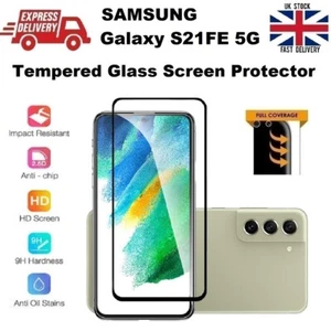 Full Glue Fingerprint Compatible Glass Screen Protector for Samsung S21 FE 5G - Picture 1 of 11