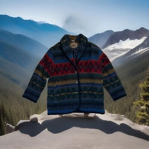 Vintage Woolrich Wool Southwestern Chore Coat USA Made Women’s XL - Picture 1 of 8