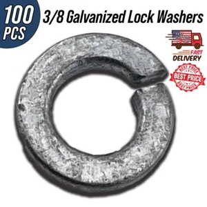 3/8" Lock Washers Hot Dipped Galvanized 100 Pieces - Picture 1 of 4