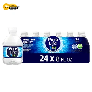 24 Pack Pure Life Purified Water Bottles, Enhanced with Minerals - 8 Fl Oz - Picture 1 of 6