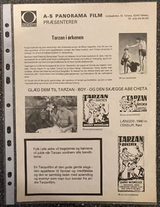 Tarzan's Desert Mystery Johnny Weissmuller Nancy Kelly 1943 Danish Press Release - Picture 1 of 3