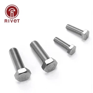 316 DIN933 (A4-70) M12 M14 M16 M18 Hex Bolt Full Thread Six Angle Screw Head Cap - Picture 1 of 13
