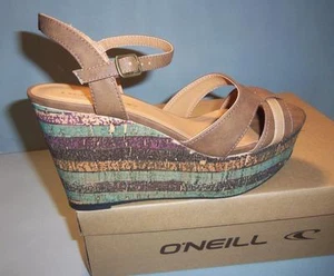 O'Neill Women's Tamara Tall Cork Wedge Sandals Shoes SIZES! NIB - Picture 1 of 1