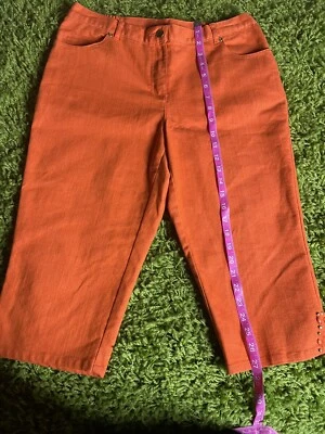Pantalones capri elásticos naranja talla 8 Hearts of Palm para mujer Foto 1 de 4